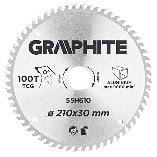 Graphite Diskinio pjovimo diskas, Widia, 210 x 30 mm, 100 dantų, aliuminio
