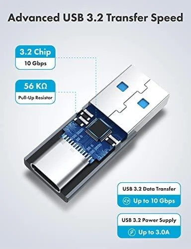 USB adapteris Graugear USB-C - USB Sidabrinis (G- AD- CTA- 10G)