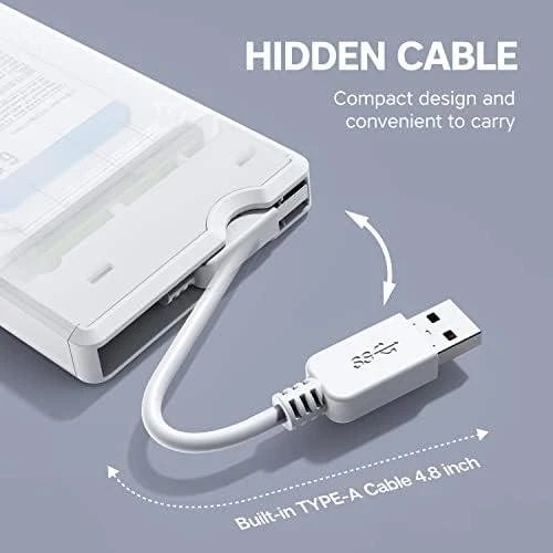 Graugear 2.5" kietojo disko dėklas su integruotu USB laidu