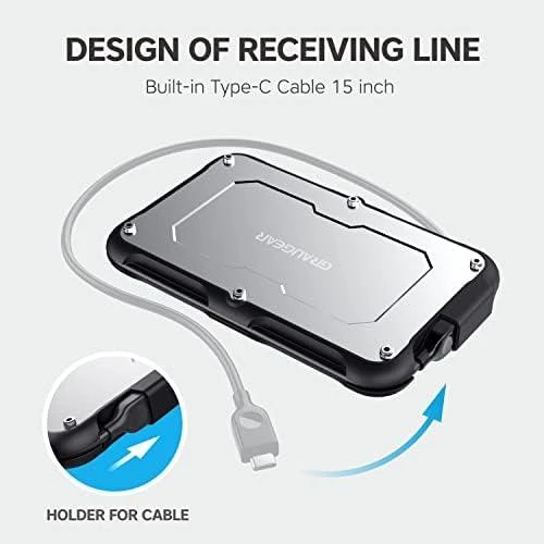 Graugear SSD dėklas su integruotu USB-C laidu