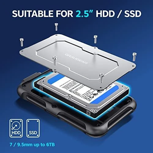 „Graugear GrayGear“ išorinis dėklas, skirtas 2,5 colio SSD / HDD USB-C 3.2 Gen2