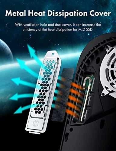 „Graugear“ šilumos vamzdžio radiatorius PS5 saugyklos išplėtimui, skirtas M.2 NVMe 2280 SSD