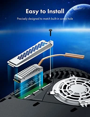 „Graugear M.2 NVMe SSD“ šilumos vamzdžių aušintuvas su dangteliu, skirtas „PlayStation 5“