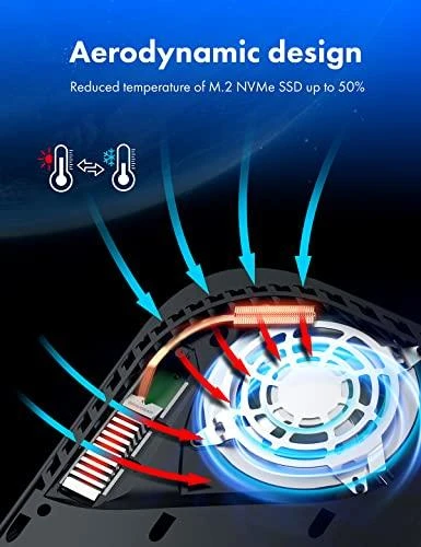 „Graugear M.2 NVMe SSD“ šilumos vamzdžių aušintuvas su dangteliu, skirtas „PlayStation 5“
