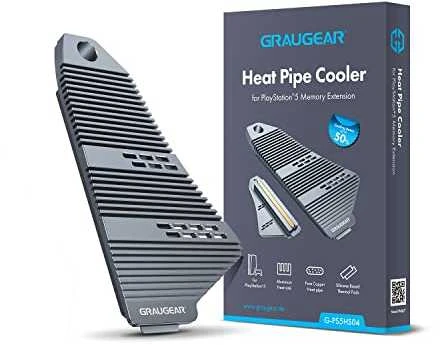 Nezatříděno „Graugear“ šilumos vamzdžio radiatorius, skirtas PS5 atminties išplėtimui, skirtas M.2 NVMe SSD su įmontuotu dangteliu