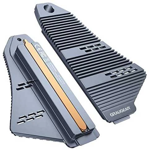 Nezatříděno „Graugear“ šilumos vamzdžio radiatorius, skirtas PS5 atminties išplėtimui, skirtas M.2 NVMe SSD su įmontuotu dangteliu