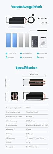 Nezatříděno Graugear M.2 disko radiatorius su ventiliatoriumi (G-M2HS03- F)