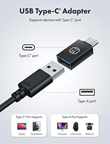 „Graugear Pilkas“ USB šakotuvas, 4 jungtys, 2x USB-A, 2x USB-C, įskaitant USB-C adapterį