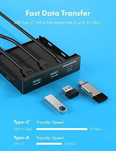 Graugear „Graugaer Pilkas Gear“ daugiafunkcis priekinis skydelis su USB šakotuvu