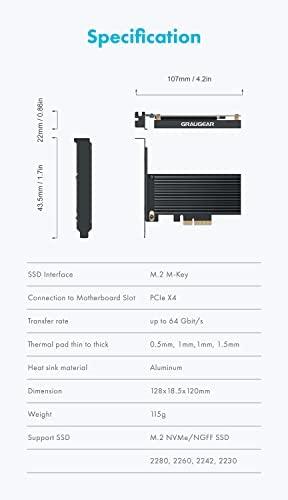 Nezatříděno Kontroler Graugear Graugear PCIe kortelė, skirta M.2 NVMe SSD į PCIe 4.0 x4