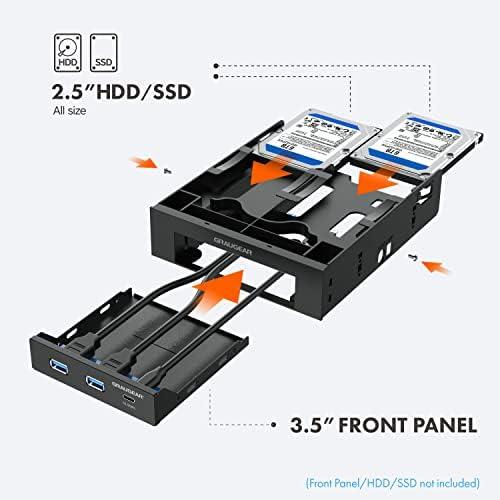 Graugear GRAUGEAR Einbaurahmen für 2x 2,5'' & 3,5'' HDD/SSD in 5,25''