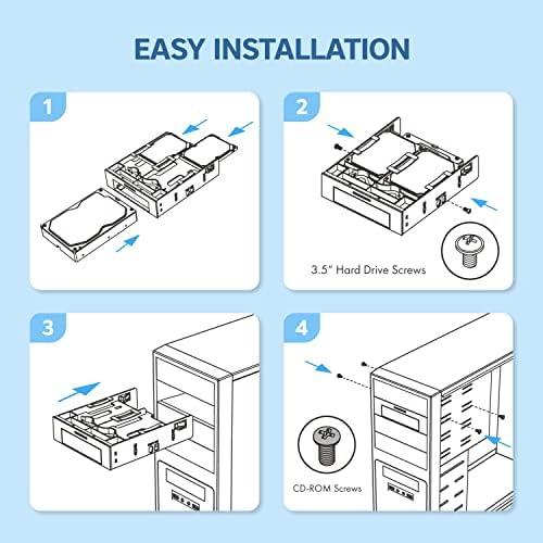 Graugear GRAUGEAR Einbaurahmen für 2x 2,5'' & 3,5'' HDD/SSD in 5,25''