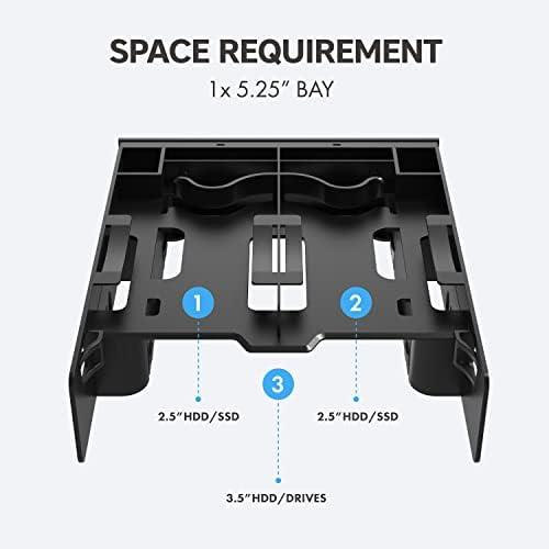 Graugear GRAUGEAR Einbaurahmen für 2x 2,5'' & 3,5'' HDD/SSD in 5,25''