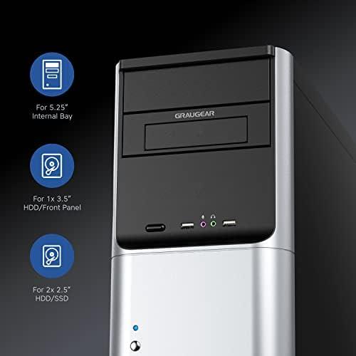 Graugear GRAUGEAR Einbaurahmen für 2x 2,5'' & 3,5'' HDD/SSD in 5,25''