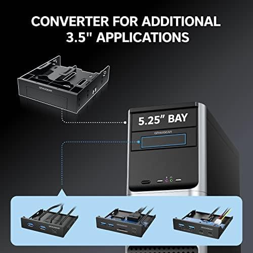 Graugear GRAUGEAR Einbaurahmen für 2x 2,5'' & 3,5'' HDD/SSD in 5,25''