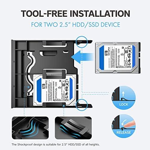 Graugear GRAUGEAR Einbaurahmen für 2x 2,5'' & 3,5'' HDD/SSD in 5,25''