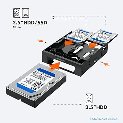 Graugear GRAUGEAR Einbaurahmen für 2x 2,5'' & 3,5'' HDD/SSD in 5,25''