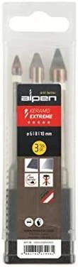 ALPEN Keramo Extreme  keraminių plytelių ir stiklo grąžtų rinkinys 3 vnt. [0000300003100] 6/8/10 mm
