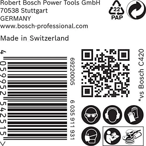 Grąžtas Bosch C470 švitrinis popierius 125mm, G180, 50 vnt