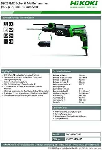 Perforatorius Hikoki DH26PMCWSZ 830 W