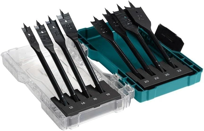 Grąžtas Makita Plunksninių medienos grąžtų rinkinys, 8 vnt (12, 14, 16, 18, 20, 22, 25, 32 mm) E-08698