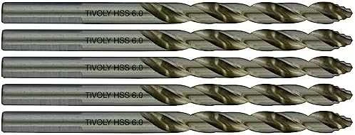Tivoly Metalo grąžtas 6.0x93mm, "Smart Point" pakopinis antgalis - 5vnt