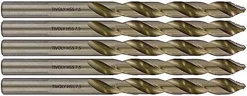 Tivoly Metalo grąžtas 7.5x109mm, "Smart Point" pakopinis antgalis - 5vnt