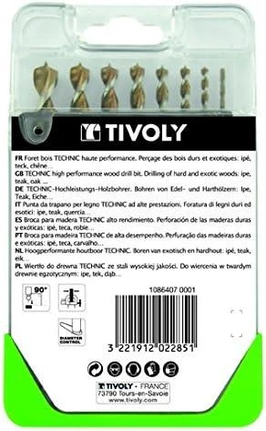 Grąžtas Tivoly Medžio grąžtų rinkinys 2 - 10mm, 8 vnt, HSS, sugraduotas