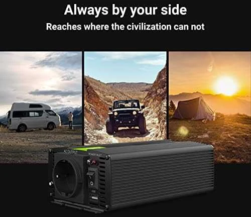 Green Cell Žalias Cell Inverteris 24V/230V 1000W/2000W Sinusinė išėjimo įtampa Žalias Cell