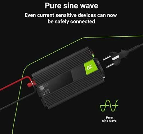 Green Cell Žalias Cell Inverteris 24V/230V 1000W/2000W Sinusinė išėjimo įtampa Žalias Cell