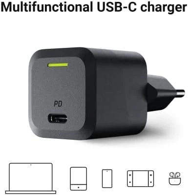 Green Cell Žalias Cell Žalias CELL Charger USB-C GaN GC PowerGaN 33W PD 3.0 QC 3.0 1x USB-C juodas