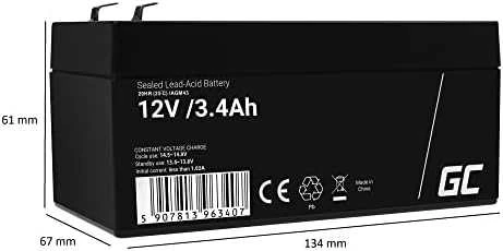 Green Cell Žalias Cell GREENCELL akumuliatorius AGM VRLA 12V 3.4Ah