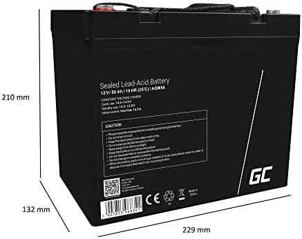 Green Cell Žalias Cell GREENCELL AGM 12V 50Ah VRLA Baterija Gel deep cycle