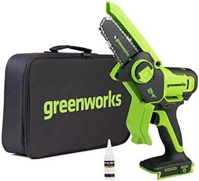 Grandininis pjūklas Greenworks G24MCS10; 24 V (be akumuliatoriaus ir pakrovėjo)