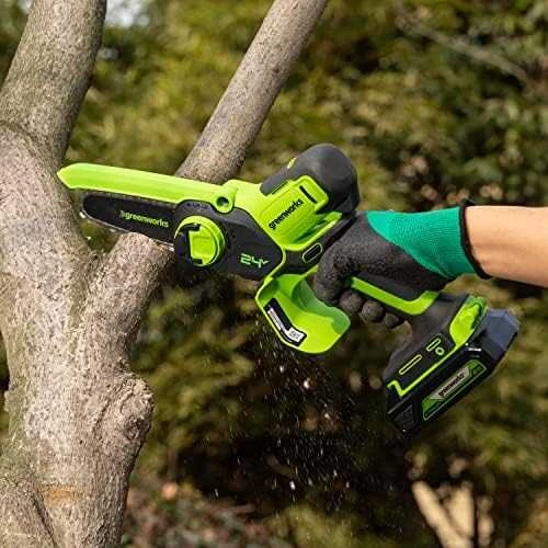 Grandininis pjūklas Greenworks G24MCS10; 24 V (be akumuliatoriaus ir pakrovėjo)