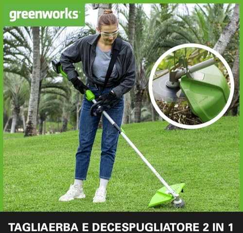 Žoliapjovė - trimeris Greenworks GD24X2TXK4x; 2x24 V; 2x4,0 Ah akum.