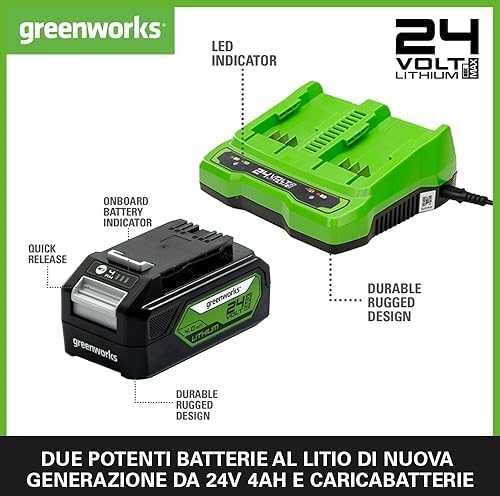 Priedų rinkinys Greenworks GSK24B4X; 24 V; 2x4,0 Ah + pakrovėjas