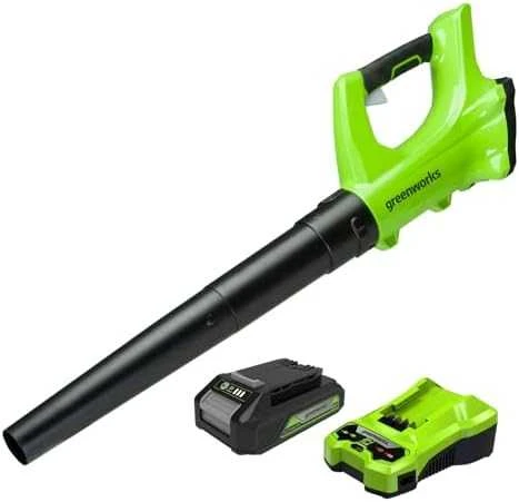 Akumuliatorinis lapų pūstuvas Greenworks G24ABK2; 24 V; 1x2,0 Ah akum.