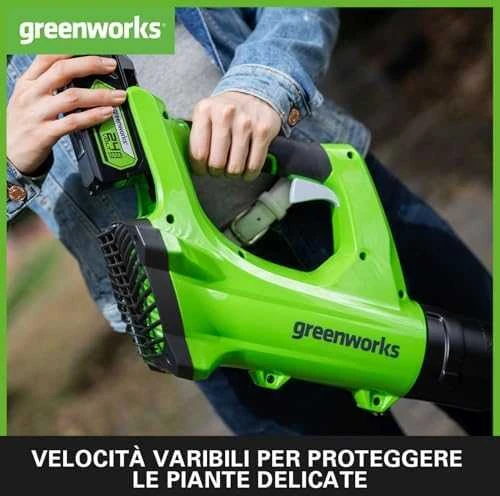 Akumuliatorinis lapų pūstuvas Greenworks G24ABK2; 24 V; 1x2,0 Ah akum.