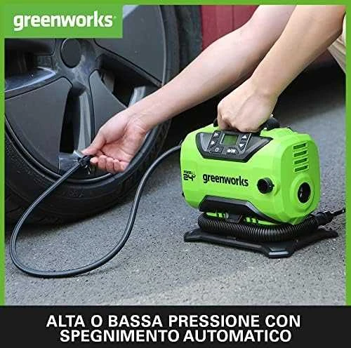Akumuliatorinis oro kompresorius Greenworks G24IN; 24 V (be akumuliatoriaus ir pakrovėjo)