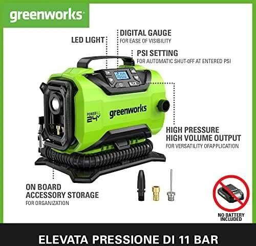 Akumuliatorinis oro kompresorius Greenworks G24IN; 24 V (be akumuliatoriaus ir pakrovėjo)