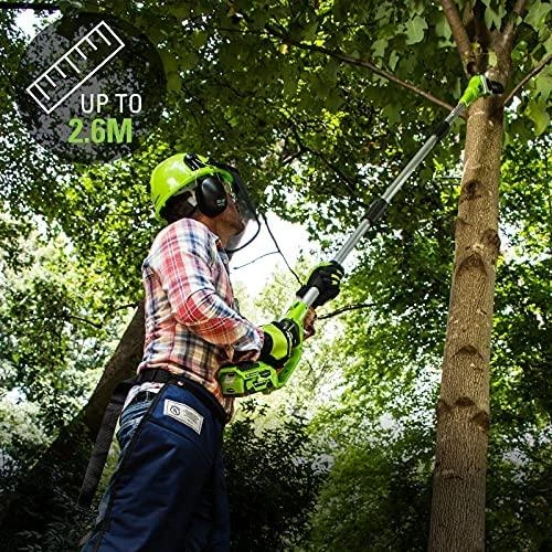 Greenworks G24PS20 aukštapjovė medžiams genėti 24V be akumuliatoriaus