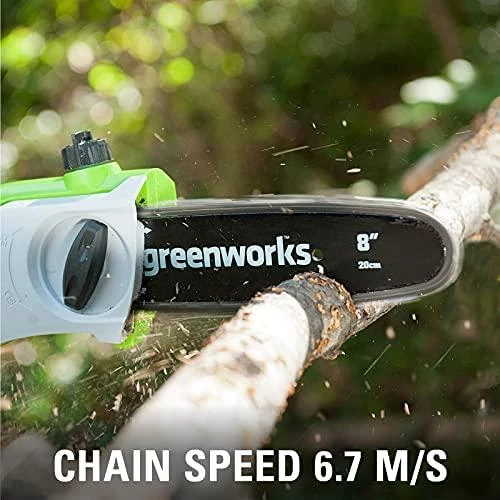 Greenworks G24PS20 aukštapjovė medžiams genėti 24V be akumuliatoriaus