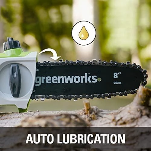 Greenworks G24PS20 aukštapjovė medžiams genėti 24V be akumuliatoriaus
