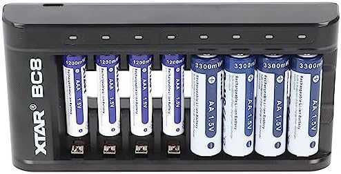 Xtar 8 x Ni-MH ir 1,5V Li-ion AA/AAA akumuliatorių kroviklis BC8