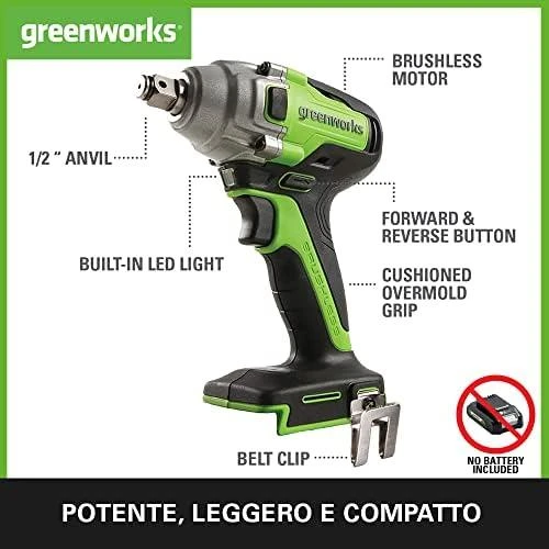 Greenworks GD24IW400 su techninių savybių žymėjimu
