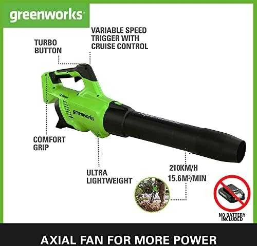 Akumuliatorinis lapų pūstuvas Greenworks GD40ABII; 40 V (be akumuliatoriaus ir pakrovėjo)