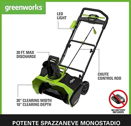 Sniego valytuvas Greenworks GD40ST; 40 V (be akumuliatoriaus ir pakrovėjo)