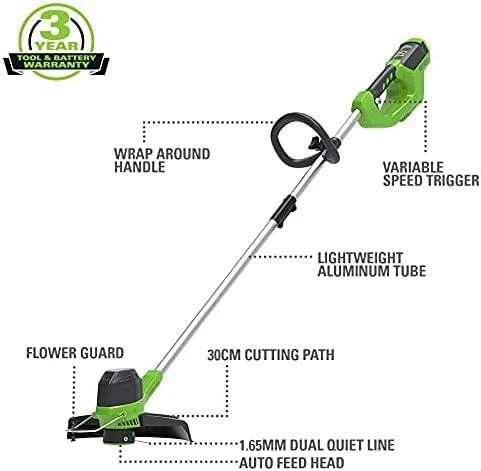 Greenworks 40V žoliapjovė su 2Ah akumuliatoriumi ir krovikliu [G40LTK2]
