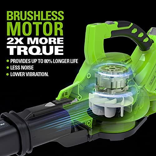 Greenworks GD40BV Lapų pūstuvas / siurblys 40V, be akumuliatoriaus ir kroviklio